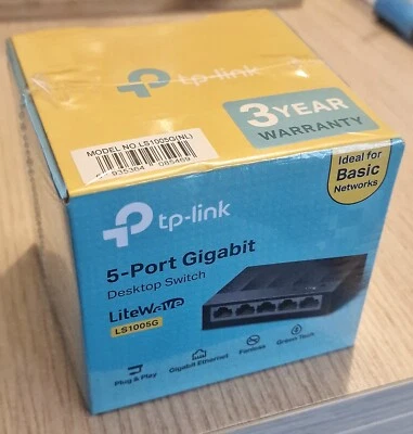 TP Link LS1005G SWITCH  ETHERNET 5 PORTE GIGABIT 10/100/1000Mbps - Immagine 1 di 3