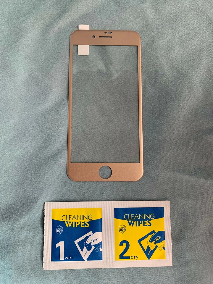 Gold Full Cover Tempered Glass Carbon Fiber Screen Protector For iPhone 6 7 Plus - Image 1 of 1