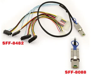 MiniSAS SFF-8088 To SFF-8482 Cable - Length 1M - Picture 1 of 1