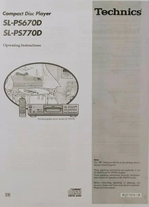 Technics - SL-PS670D - SL-PS770D Istruzioni per l'uso lettore CD - MANUALE UTENTE - Foto 1 di 1