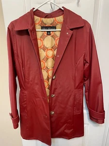 Women's Maroon Misty Harbor Rain Coat Medium Vintage - Picture 1 of 6