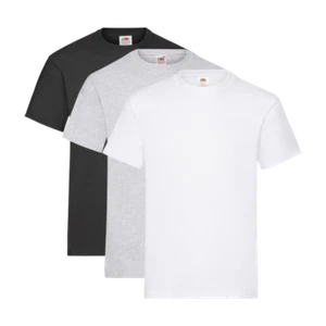 Pack 3 Camisetas Fruit Of The Loom Heavy T - 1 Negro/1 Gris Claro/1 Blanco - Imagen 1 de 13
