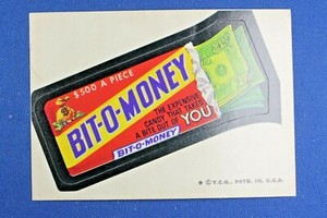 1974 Topps - Wacky Packages Series 6 - Tan Back - "Bit-O-Money." - ExMt