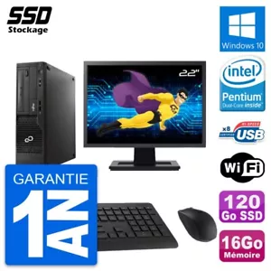 PC Fujitsu E510 DT Ecran 22" Pentium G2020 RAM 16Go SSD 120Go Windows 10 Wifi - Imagen 1 de 8