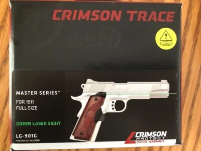 Punhos a laser Crimson Trace LG-901G Green Master - Pau-rosa para 1911 tamanho completo - Imagem 1 de 3