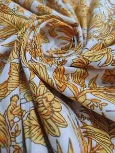50Yard Indian Floral Hand Printed Cotton Fabric Sewing Fabrics Dressmaking Craft - Picture 1 of 5