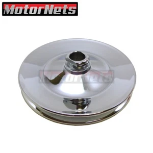 Early GM Chevy Chrome 1 Single Groove Power Steering Pulley 3/4" Shaft Press fit - Picture 1 of 3