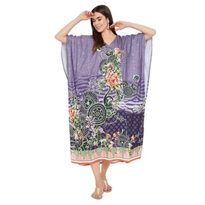 Gypsie Blu Womens Summer Kaftan Casual Long Maxi Dress Caftan Beach Cover Up - Picture 1 of 8
