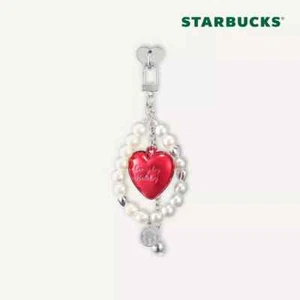 Starbucks Korea 2024 Holiday Friends Bubble Heart Deco Charm Keychain Keyring - Picture 1 of 6