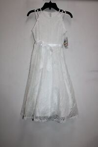 SPEECHLESS GIRLS EMBRODIERED SEQUIN DRESS, NATURAL, SIZE 7