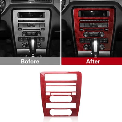 Отделка крышки панели центральной консоли из красного углеродного волокна для Ford Mustang 2009-2013 годов выпуска - Изображение 1 из 4