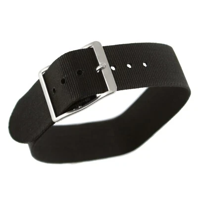 18mm Sport Strap Wrap Thin Nylon Black Replacement Mens Watch Band 370 - Image 1 of 4