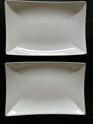 Juego de 2 platos de almuerzo IKEA blancos rectangulares de 6,75" x 10" 18691 NUEVO ESTADO Foto 1 de 4