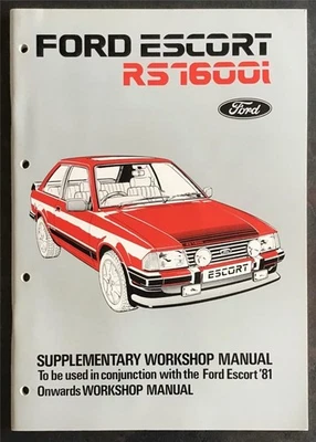 FORD ESCORT RS1600i Manuale officina SUPPLEMENTARE auto gennaio 1983 - Immagine 1 di 4