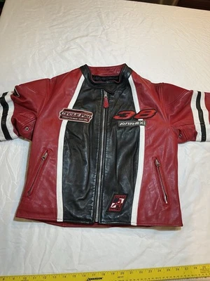 Jaqueta Varsity de Couro Autêntica AVIREX Tamanho Feminino Tamanho Médio Boa Condição - Imagem 1 de 4