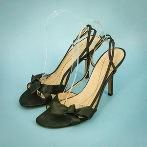 Sandali tacco alto Kate Spade taglia 9 Lover marroni fiocco raso cinturino slingback - Foto 1 di 6