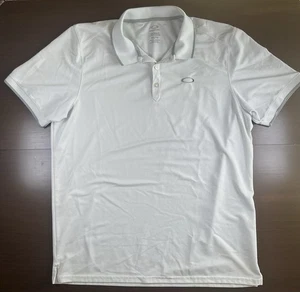 Oakley XXL White Short Sleeve Golf Polo Shirt Men's Tailored Fit - Picture 1 of 3