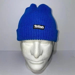 Berretto Teton Gravity Research blu con polsini in maglia - Foto 1 di 5