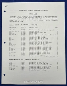 Original Fender Dual Showman Gitarrenverstärker Schaltplan & Ersatzteilliste - Bild 1 von 1