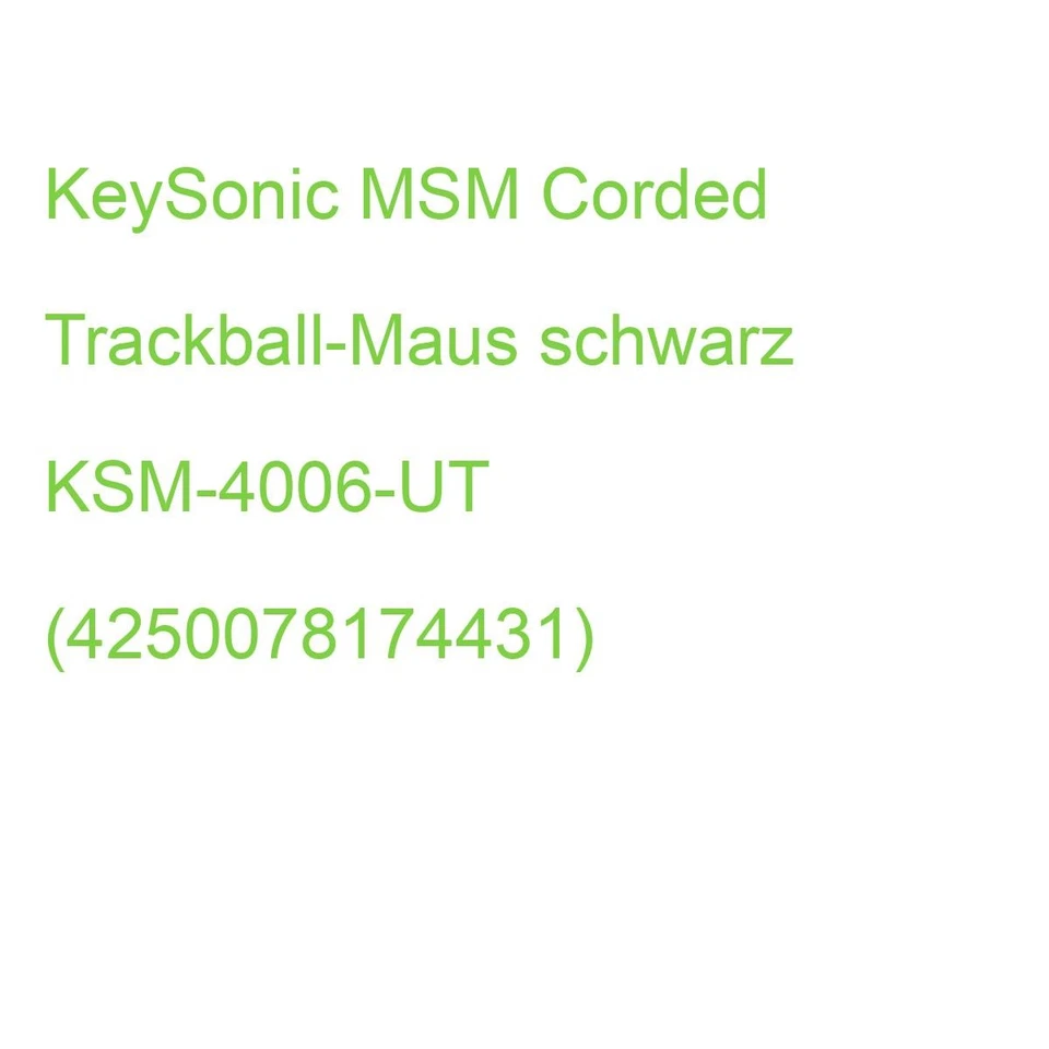KeySonic MSM KSM-4006-UT Corded Trackball-Maus schwarz 61106 (4250078174431) - Bild 1 von 2