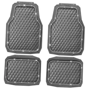 Bling Diamond Rubber Car Mats, Heavy Duty Deep Dish All-Weather Floor Mat - Picture 1 of 7