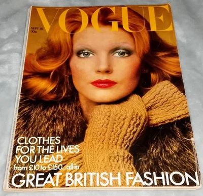 VOGUE MAGAZINE September 1972 CATHERINE DENEUVE Lumley VINTAGE 1970s fashion - Image 1 of 4