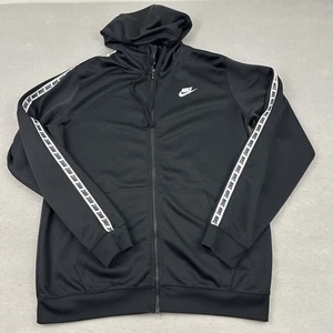 Nike Track Jacket Men Medium Zip Tracksuit Repeat Ticker Tape Logo M AR4911-010 - Picture 1 of 10