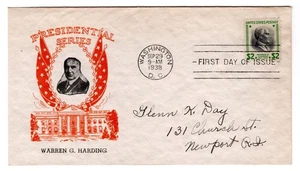 #833 Presidential Series 2 $ Warren G. Harding 1938 FDC - #43 Cachet Craft - Bild 1 von 2