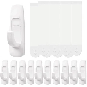 Utility Wall Hooks for Hanging Large 10 Hooks, Damage Free Hanging Wall Hooks... - Picture 1 of 6