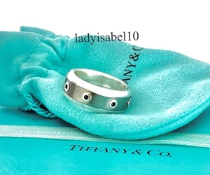 Tg. Anello Turbo 7,25 Tiffany & Co. Picasso Argento Titanio con Custodia - Autentico - Foto 1 di 6