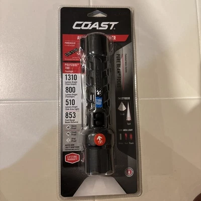 Linterna de enfoque Coast 1310 lúmenes poliestireno 700 haz puro a prueba de tormentas blanca roja Foto 1 de 4