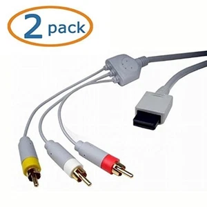 AV A/V Kabel 2 Stück für Nintendo Wii Sehr Gut - Bild 1 von 1