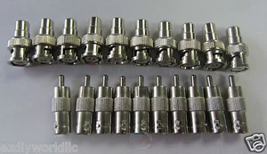 20 Cinch Buchse auf BNC Stecker Adapter Koaxialkabel - Bild 1 von 3