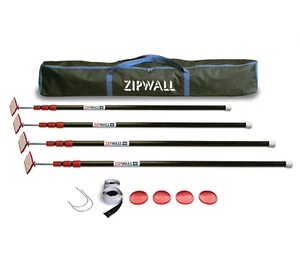 ZipWall Spring-Loaded Dust Barrier Guard Protection Telescopic Poles 10' 4 Pack - Picture 1 of 3