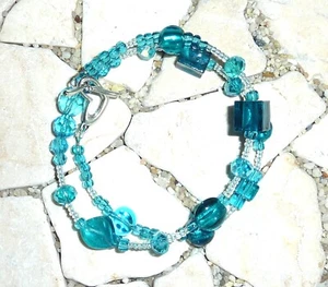★ Hágalo usted mismo ★ Pulsera envolvente ★ azul agua ★ - Imagen 1 de 2