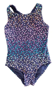 BNWT Girls Sz 1 Target Brand One Piece Cute Blue Love Heart Swim Suit Bathers - Picture 1 of 2