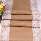 Lace Jute Table Runner Tablecloth Cover Wedding Party Christmas 30x275cm New