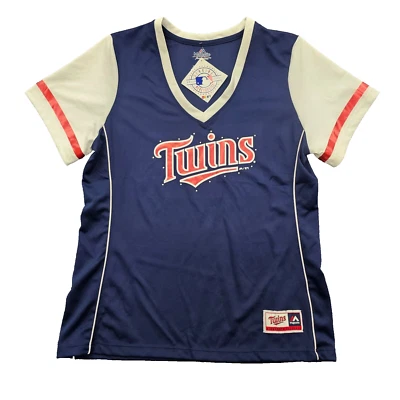 Majestic Jersey Womens Large Major League TWINS Baseball Short Sleeve NWT - Image 1 of 4