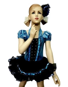 Cupcake BLUE Child X-Small Dance Costume Ballet Tap Dress Shoe Bows & Hairpiece - Picture 1 of 8