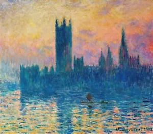 The Houses of Parliament, Sunset Painting by Claude Monet Reproduction - Picture 1 of 3