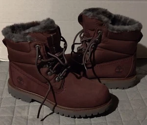 Nuevo en caja Timberland Mujer Premium 6 pulgadas Botas Forradas Cálidas Borgoña Nubuck Talla 6 M EE. UU. - Imagen 1 de 9