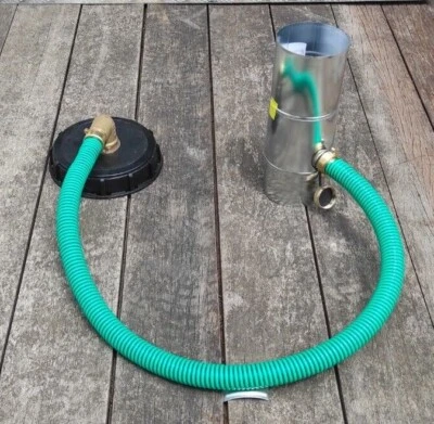 Zinc rain collector rain water collector water collector ø100 + inlet IBC outlet tap - Image 1 of 4