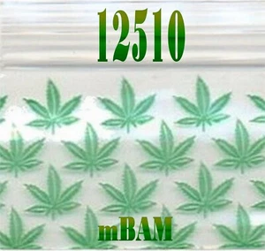 Paquete de 100 bolsas de 1,25X1,0" con cremallera verde hoja 12510 - Imagen 1 de 13