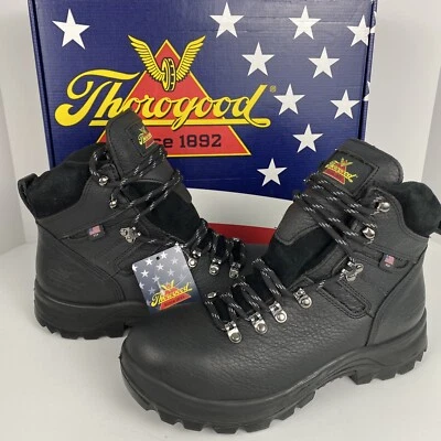 Botas de Trabajo Thorogood American Union Para Hombre Talla 8.5 D Puntera de Acero Negras 804-6365 WP Foto 1 de 4