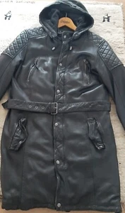 Lederjacke/Longjacke/Mantel mit abnehmbarer Kapuze 2XL - Bild 1 von 14