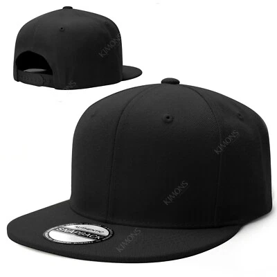 Gorra de béisbol plana Snapback camionero lisa en blanco para hombres hip hop ejército CS Foto 1 de 4