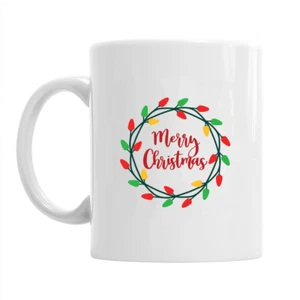 Merry Christmas {Wreath} funny gift Christmas mug/xmas mug/Secret Santa - Picture 1 of 1
