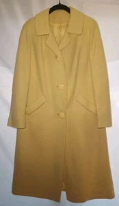 Vintage 60 70's Youthcraft Wool Yellow Color Long Coat Union Made Size 10  - Picture 1 of 14