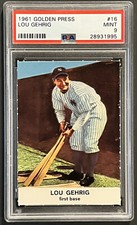 1961 Golden Press Hall of Fame Yankees Lou Gehrig #16 - Graded PSA 9 MINT
