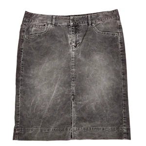 J. Jill Womens Corduroy Skirt Size 10 Y2K Gray Pencil Cowgirlcore Western 90s - Picture 1 of 9